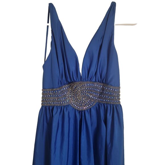 Mike Bennet formal gown with attached crystal belt royal blue HOCO wedding..sz 4 - Picture 2 of 10